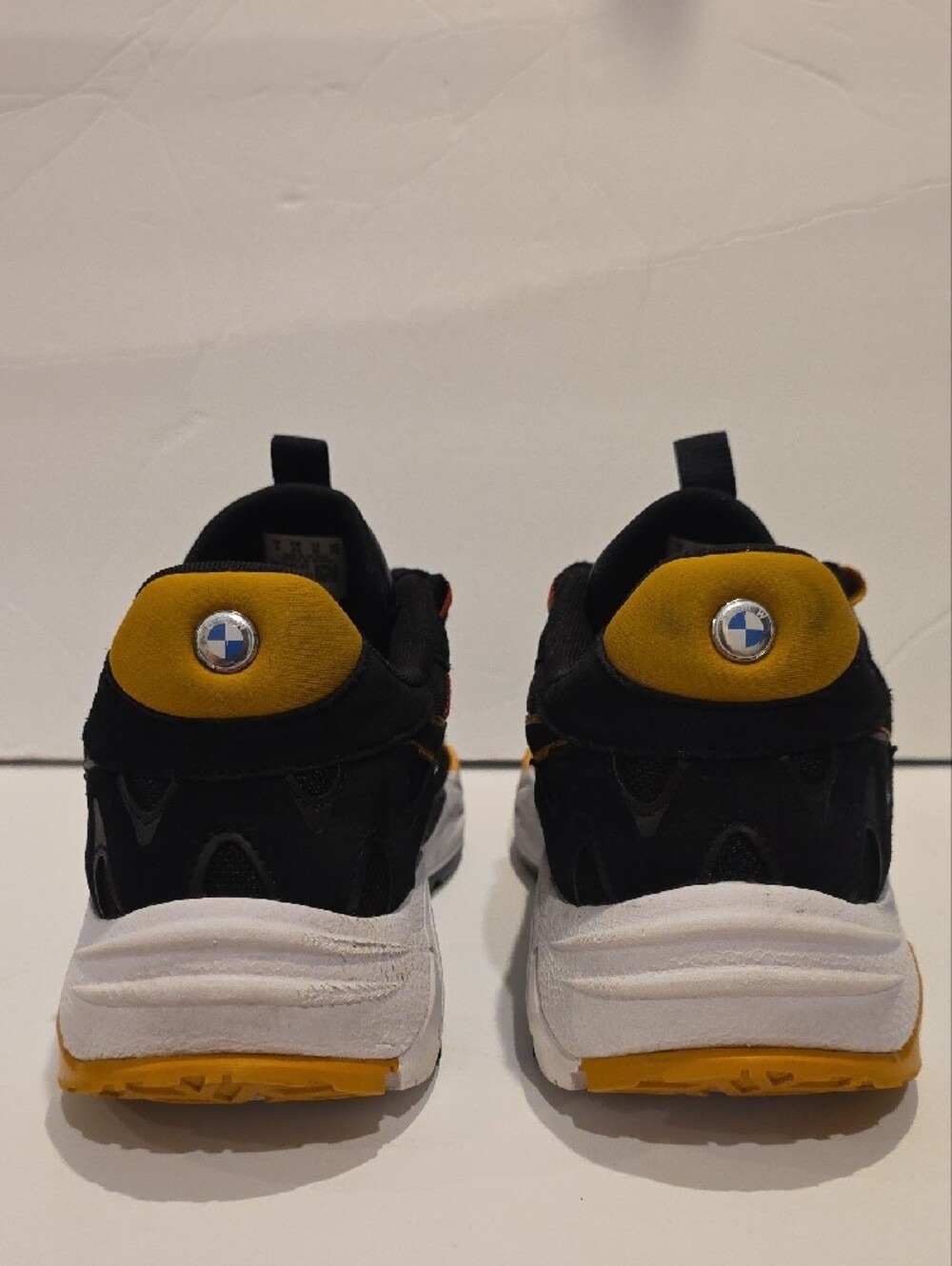 Rare Men's Black & Gold Yellow Racing-Inspired Sneakers BMW RS M SERIES Size 10 - Picture 3 of 16